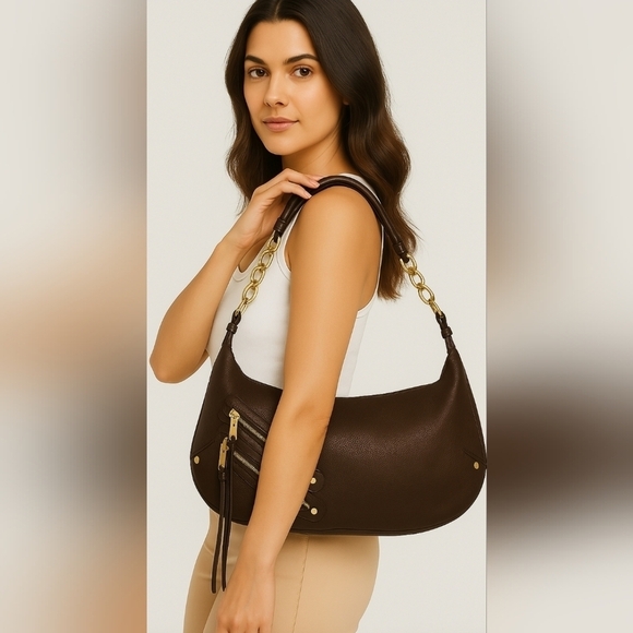 Alexisuospny womens Brown Leather Hobo bag - Picture 1 of 14